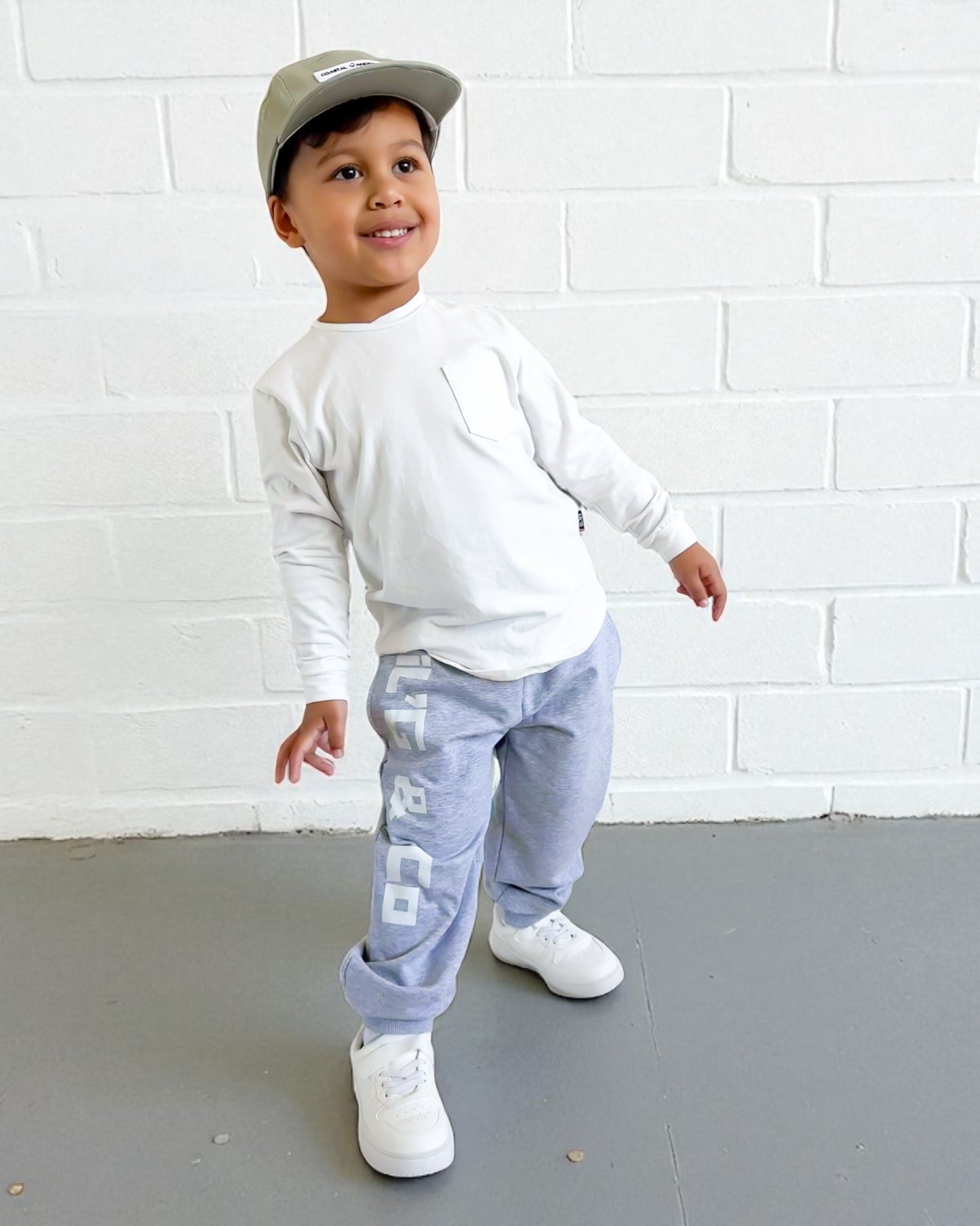 Long Sleeve Tee + Track Pant Set - Grey