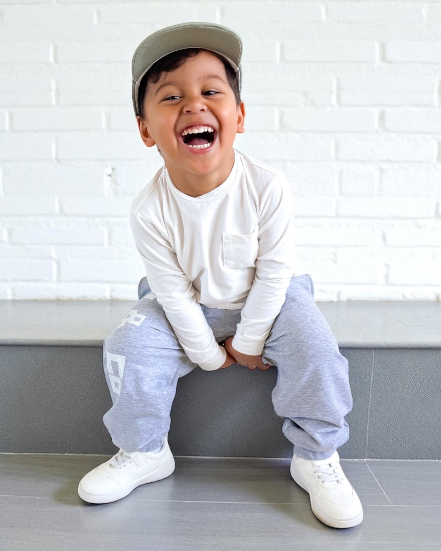 Long Sleeve Tee + Track Pant Set - Grey