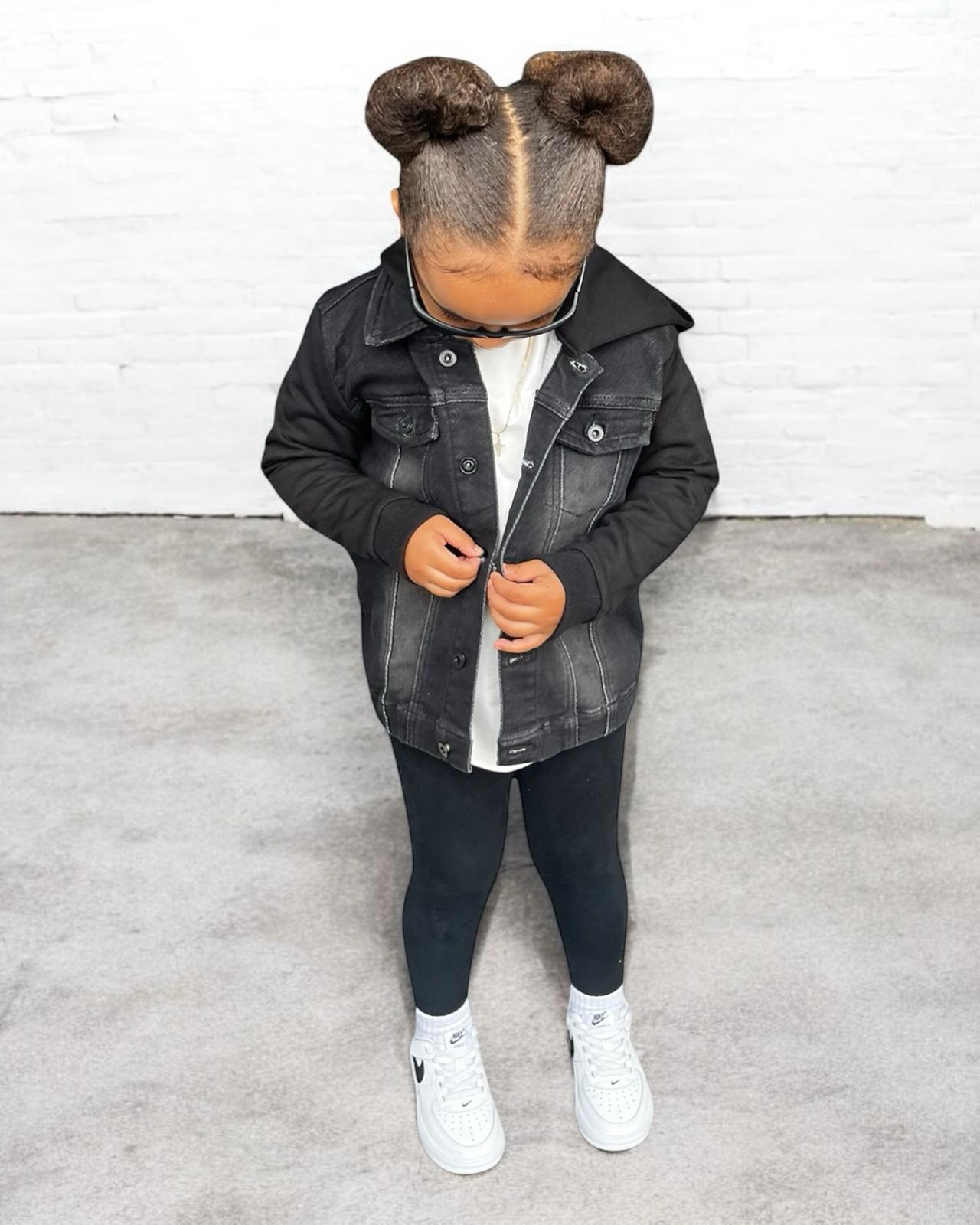 STRETCH DENIM JACKET - BLACK