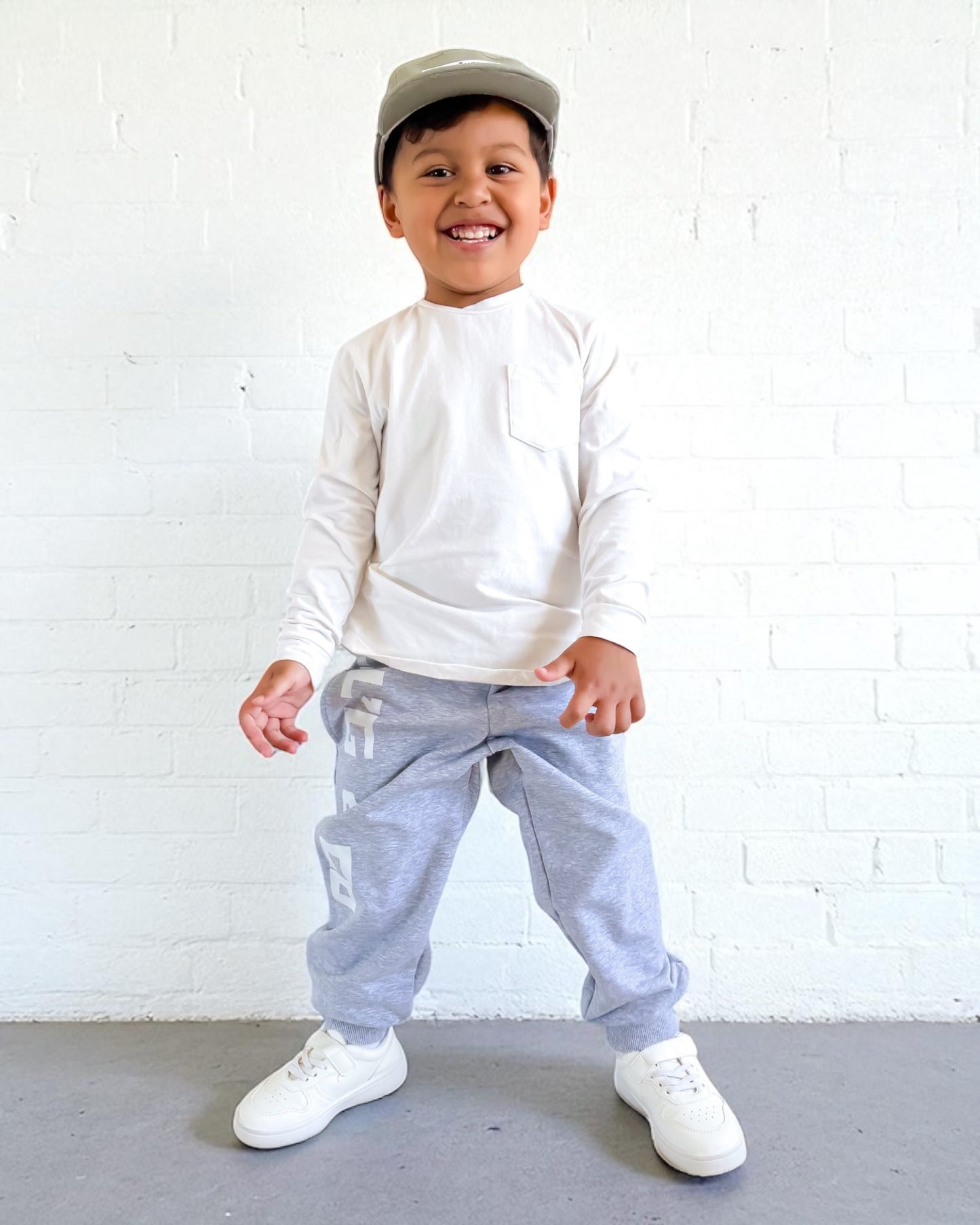 Long Sleeve Tee + Track Pant Set - Grey