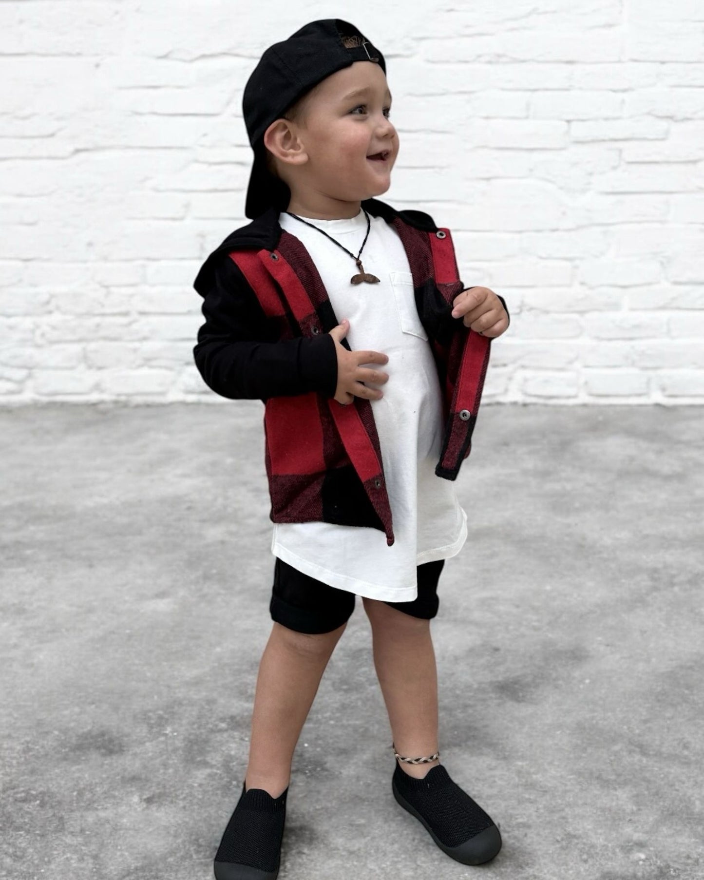 CHECKERED JACKET - RED (runs small-size up)