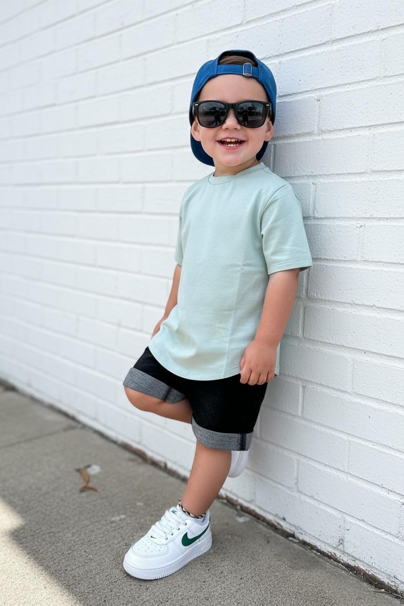SHORT SLEEVE T-SHIRT - LIGHT SAGE - (runs small - size up)