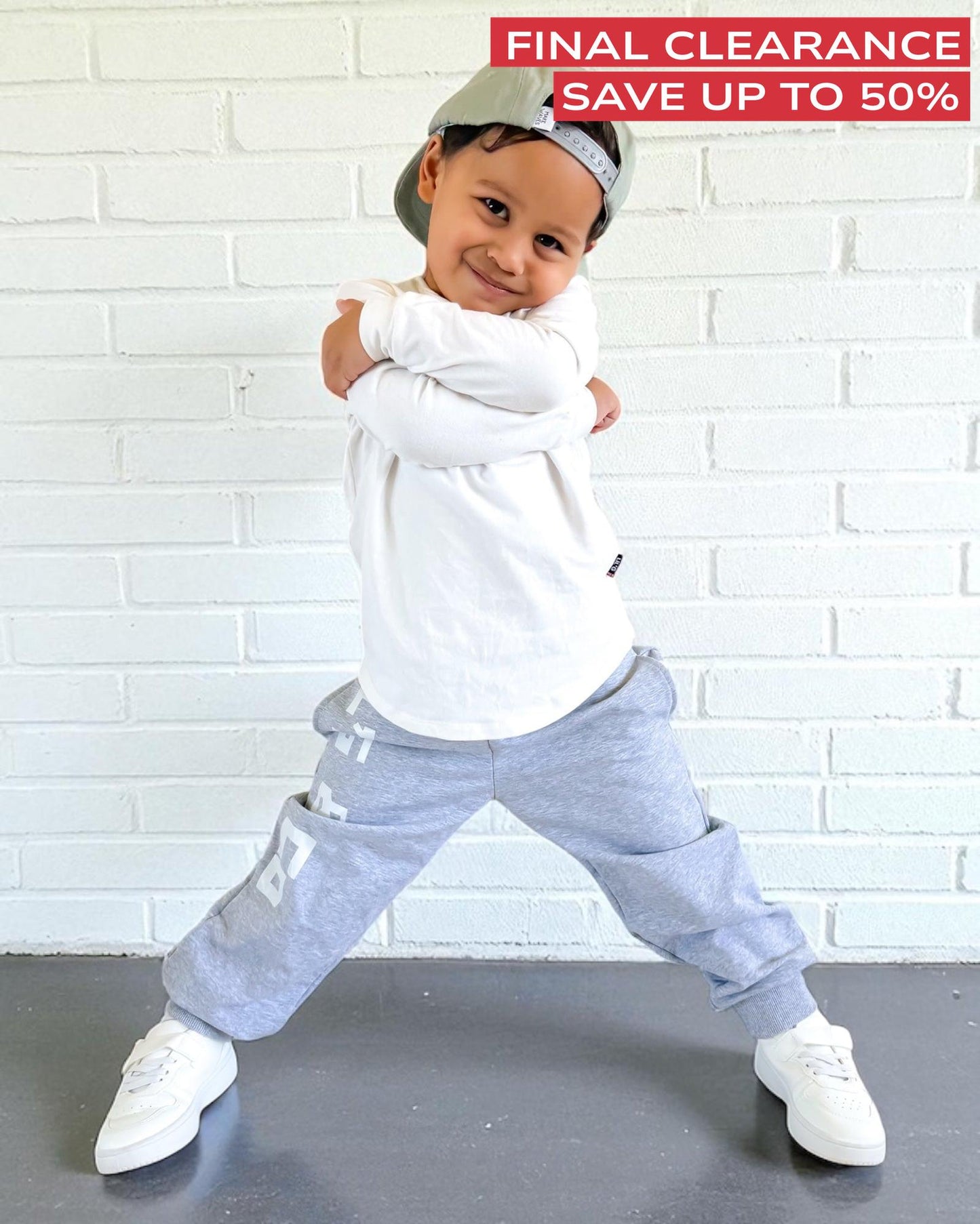 Long Sleeve Tee + Track Pant Set - Grey
