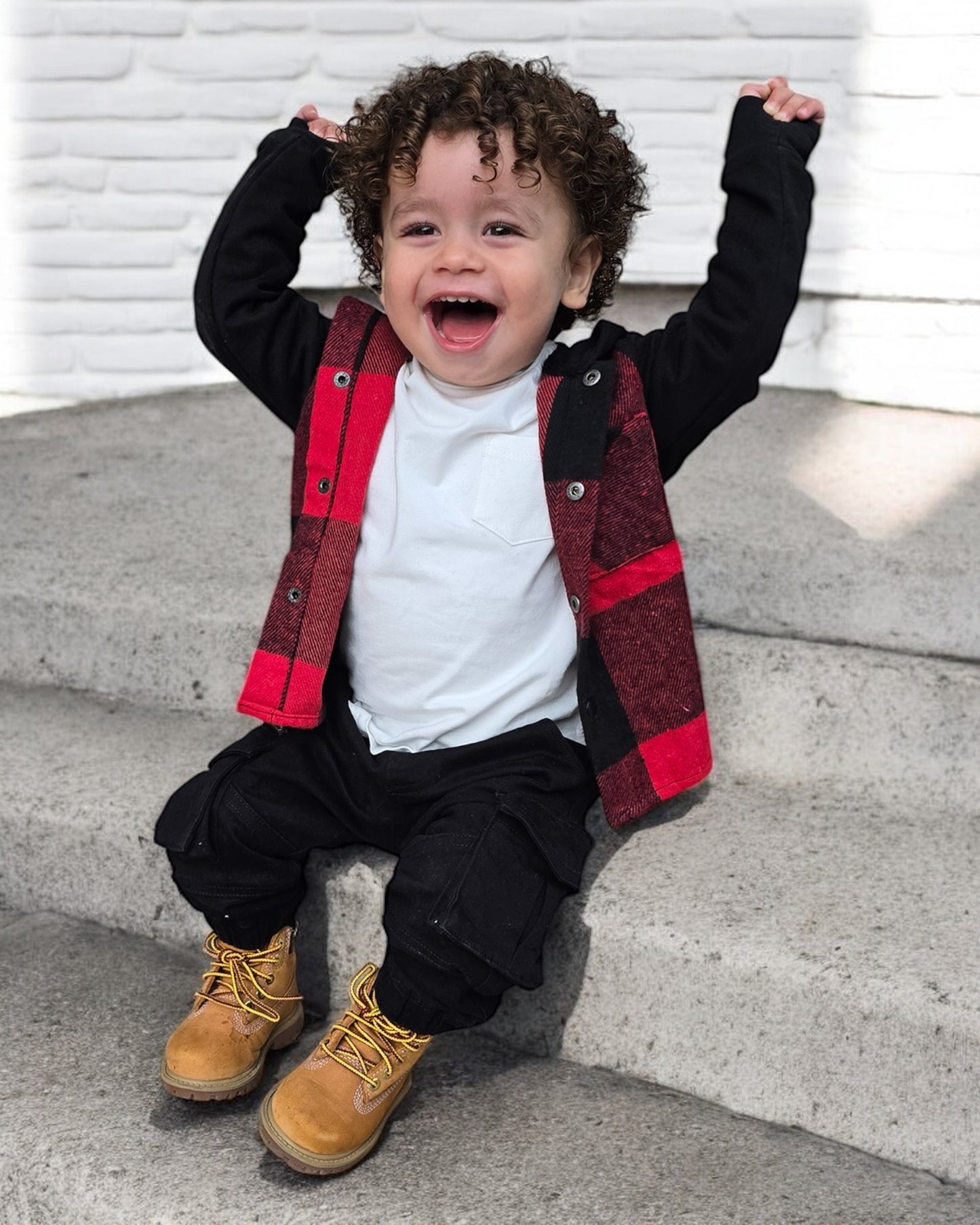 CHECKERED JACKET - RED (runs small-size up)