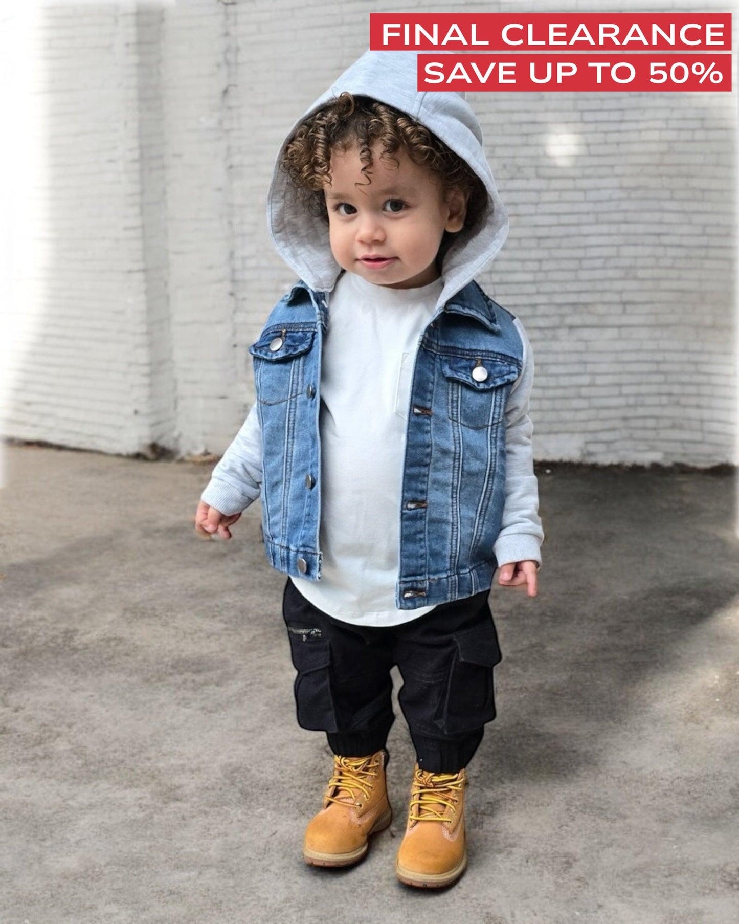 STRETCH DENIM JACKET - LIGHT DENIM + GREY