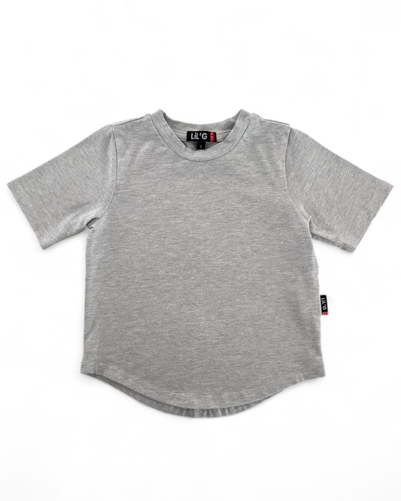 LiL' G & Co Kids Cloudy Grey set - CLOUD GREY TEE + SHORTS
