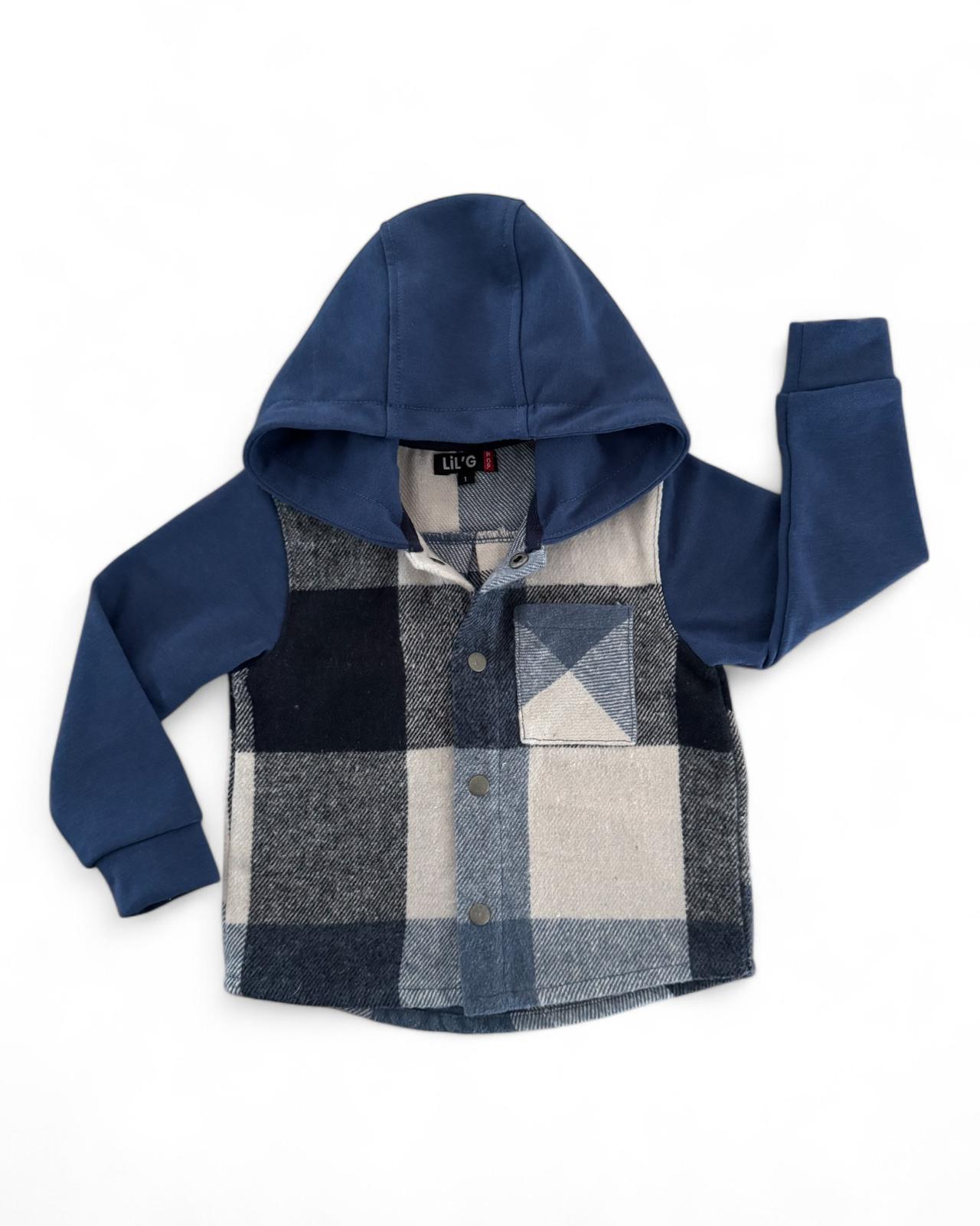 CHECKERED JACKET - BLUE (runs small-size up)
