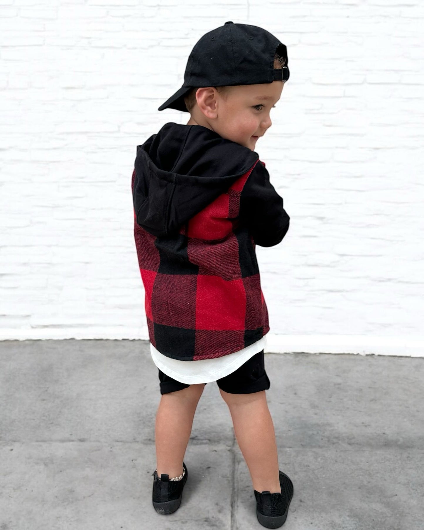 CHECKERED JACKET - RED (runs small-size up)
