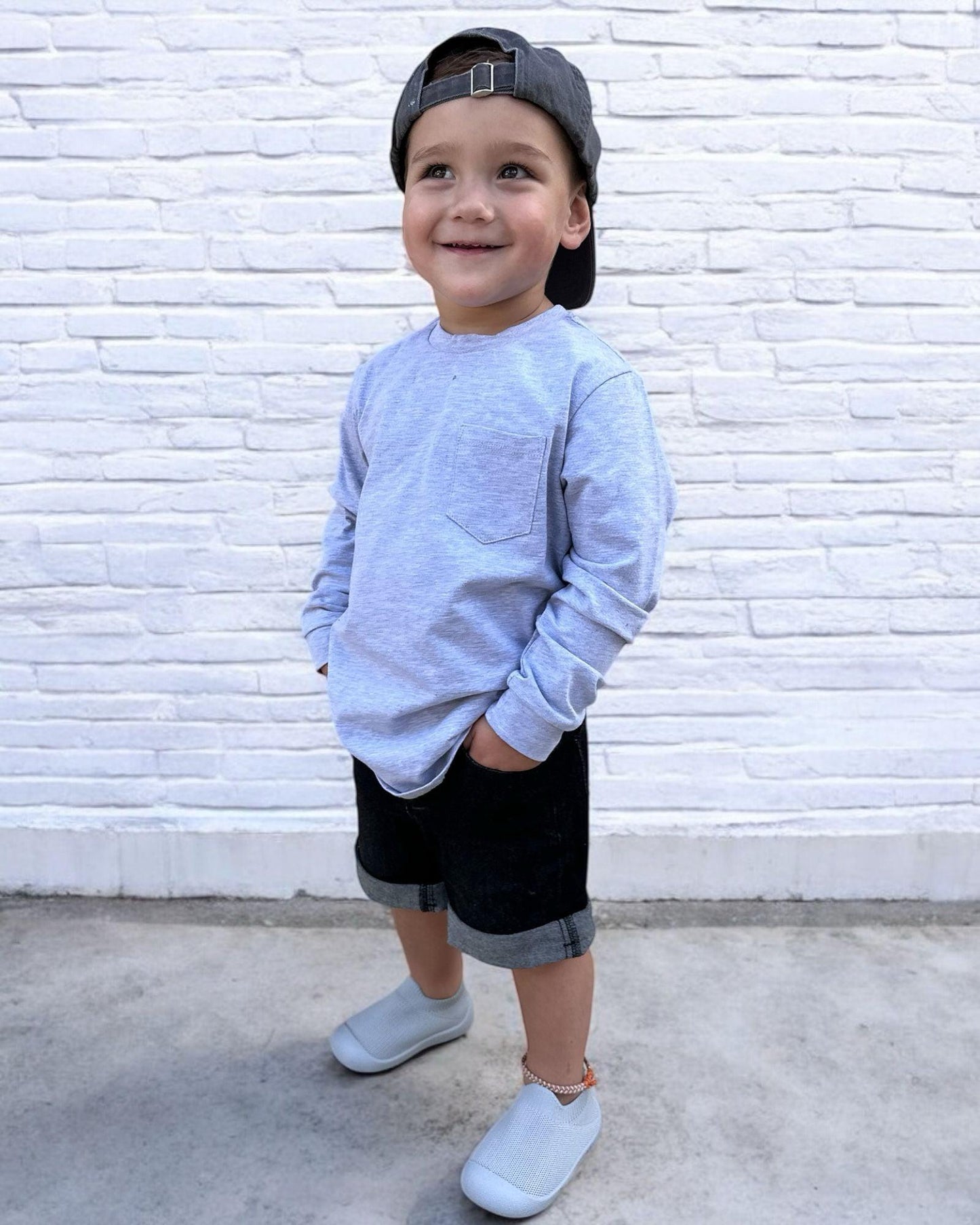 LONG SLEEVE T-SHIRT - 3 PACK - LIGHT SAGE, WHITE + GREY