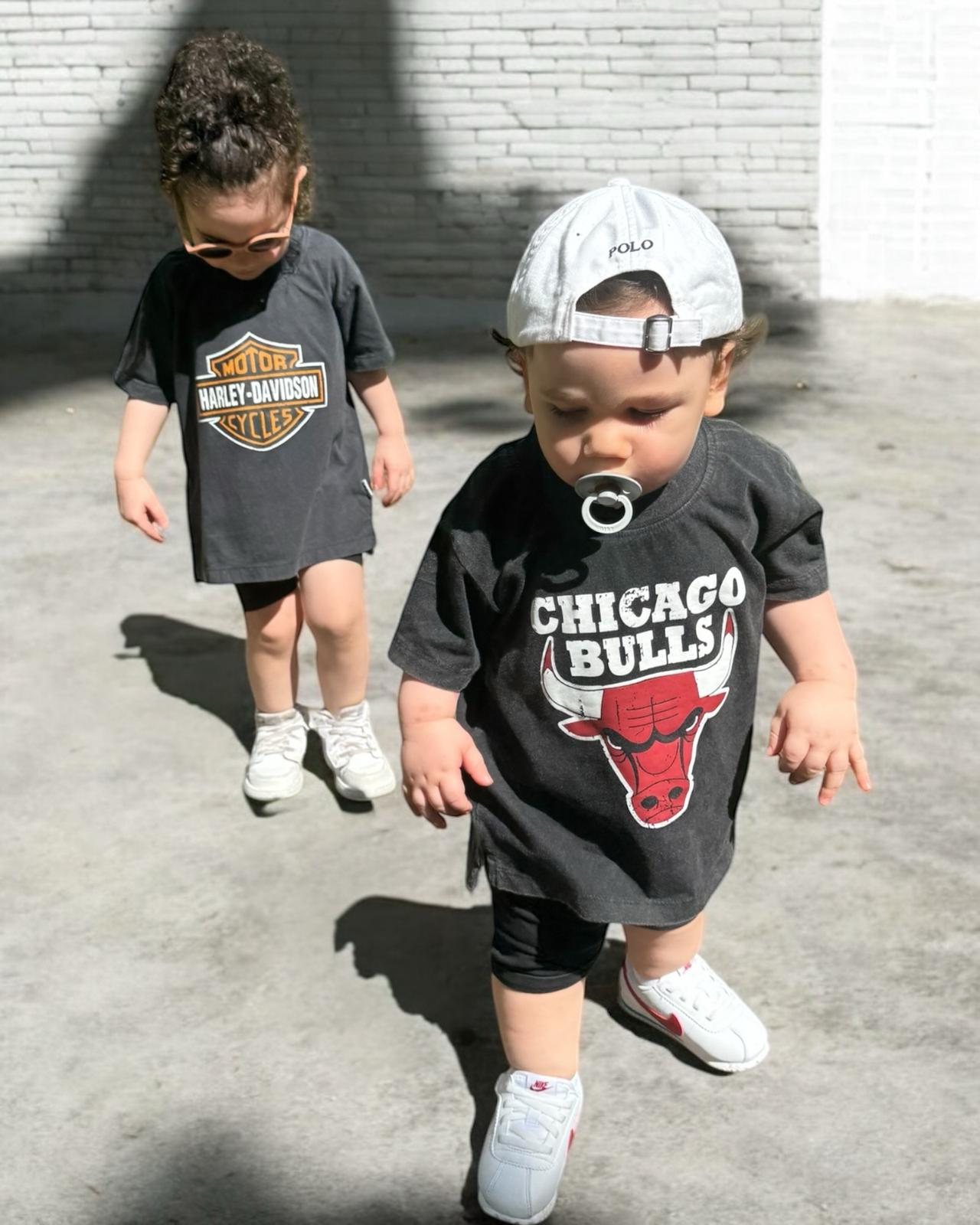 STRETCH DENIM JACKET (BLACK) + CUSTOM BULLS TEE- LIMITED EDITION