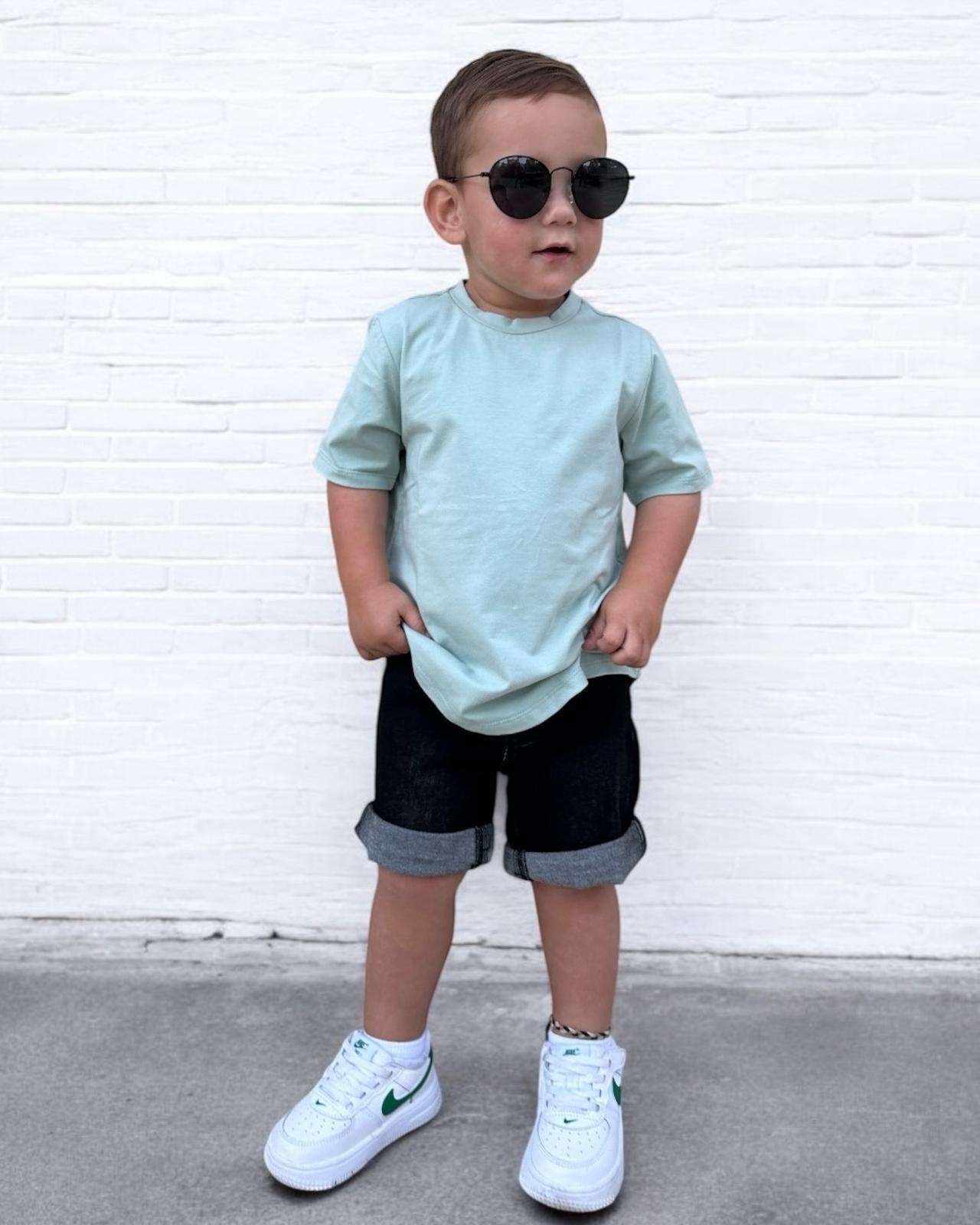 STRETCH DENIM SHORTS - BLACK