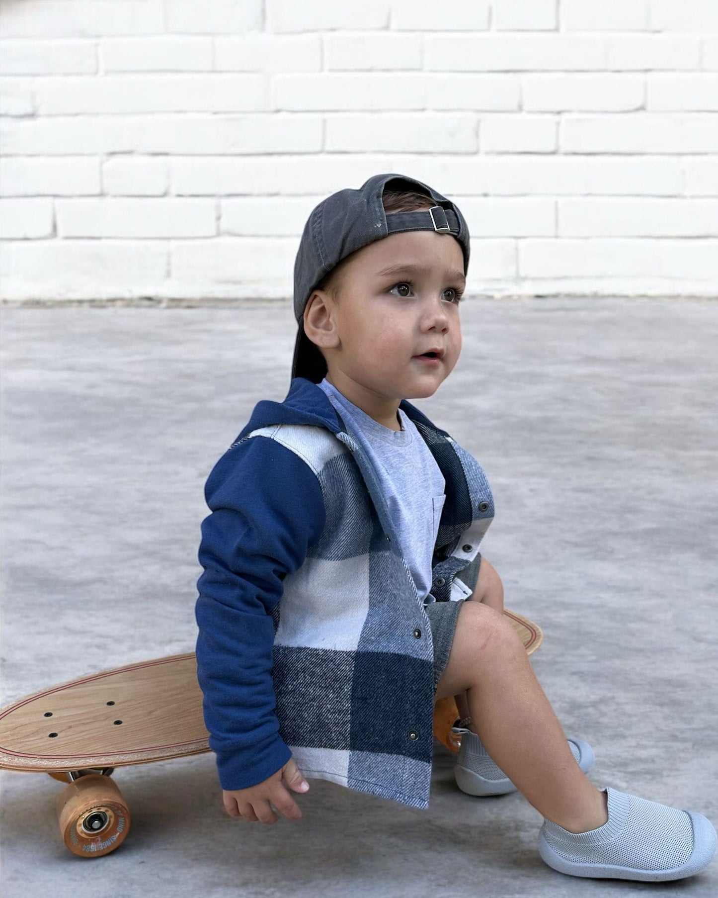 CHECKERED JACKET - BLUE (runs small-size up)