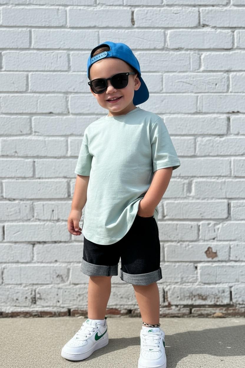 DENIM SHORTS - STRETCH  - BLACK ( RUNS SMALL - SIZE UP )