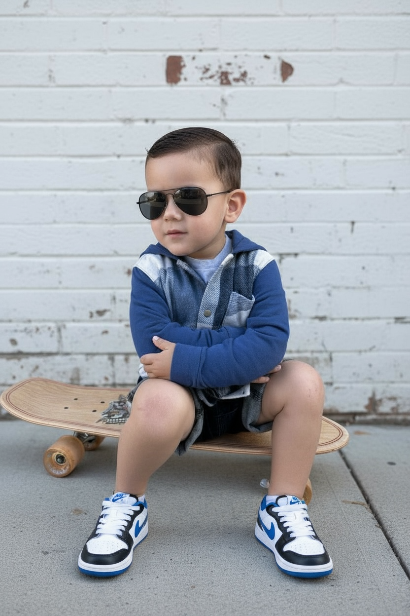 CHECKERED JACKET - BLUE  (runs small-size up)