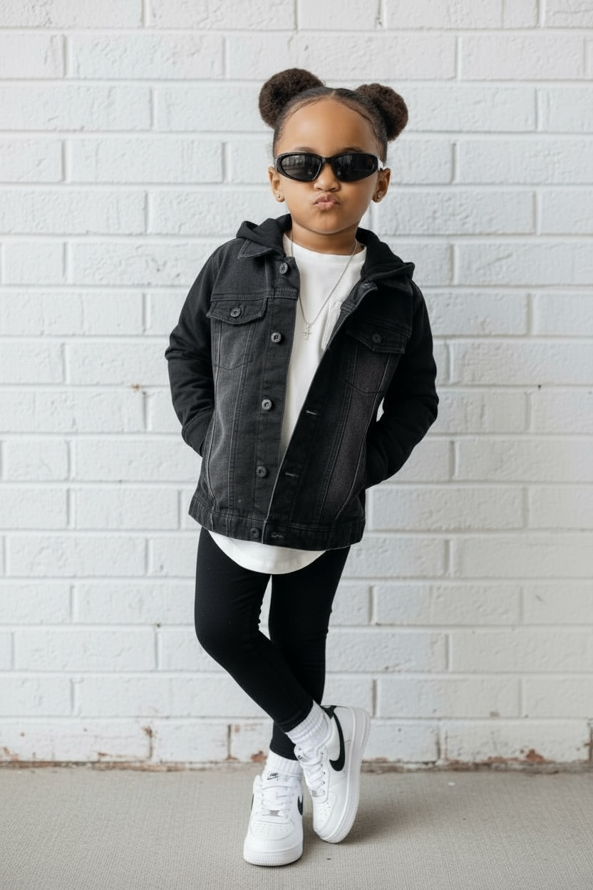 STRETCH DENIM JACKET - BLACK