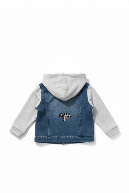 ITALIA T SHIRT + STRETCH DENIM JACKET