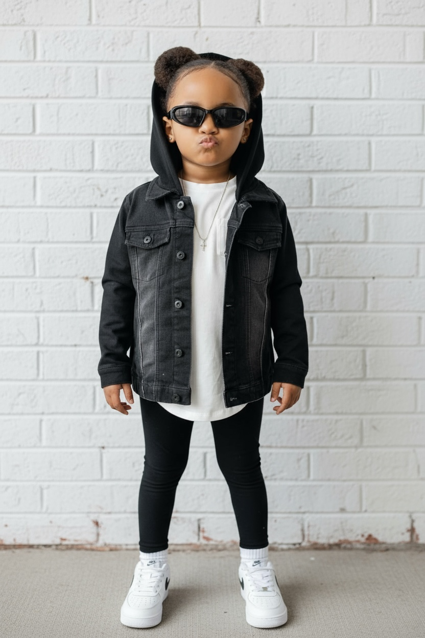 STRETCH DENIM JACKET - BLACK