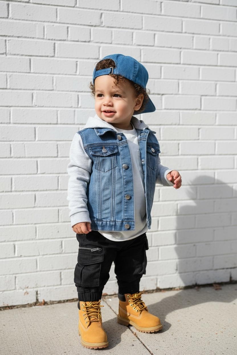 STRETCH DENIM JACKET -  LIGHT DENIM + GREY