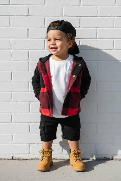 CHECKERED JACKET - RED (runs small-size up)