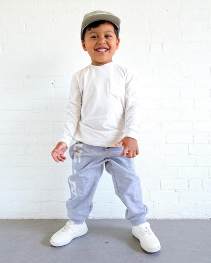 Long Sleeve Tee + Track Pant Set - Grey