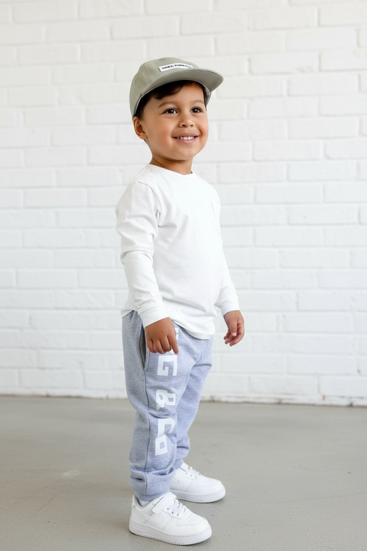 Long Sleeve Tee + Track Pant Set - Grey