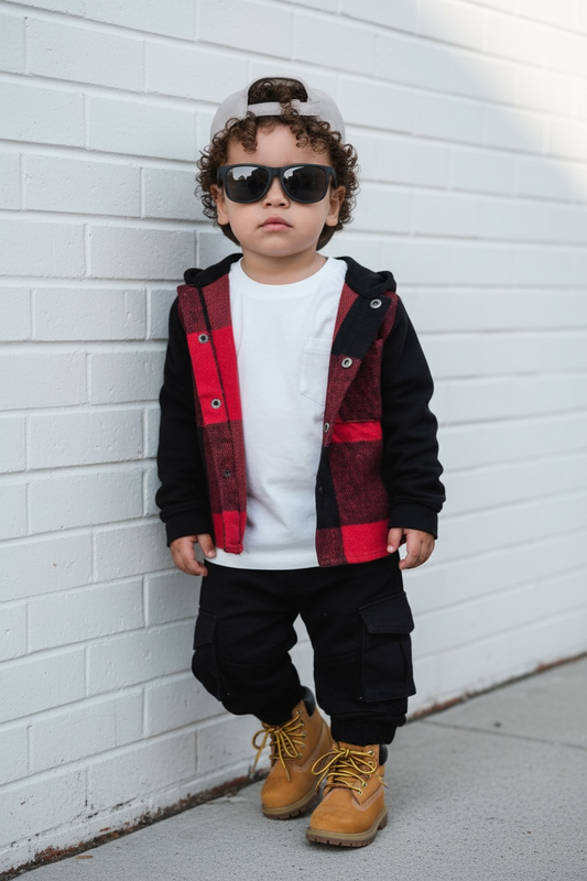 CHECKERED JACKET - RED (runs small-size up)